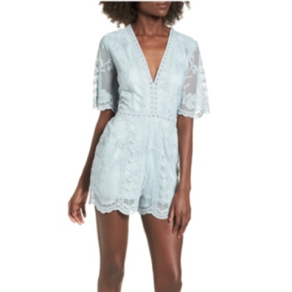 Socialite Sage Green Lace Romper